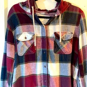 Garage Button Down Hooded Flannel